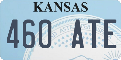 KS license plate 460ATE