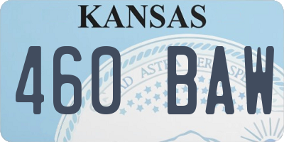 KS license plate 460BAW