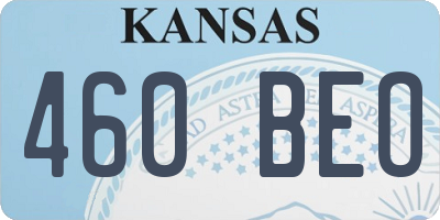 KS license plate 460BEO