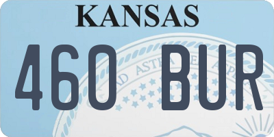 KS license plate 460BUR