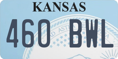 KS license plate 460BWL