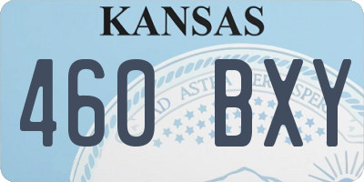 KS license plate 460BXY