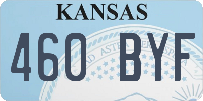KS license plate 460BYF
