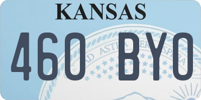 KS license plate 460BYO