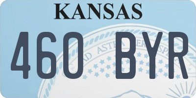 KS license plate 460BYR
