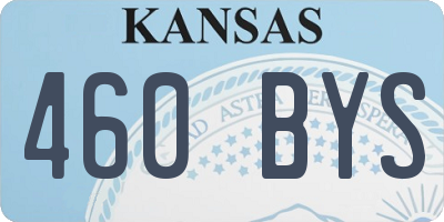 KS license plate 460BYS