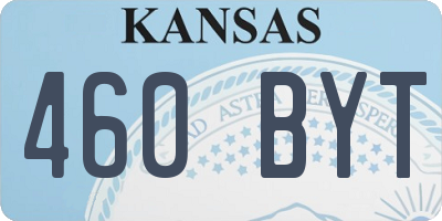 KS license plate 460BYT