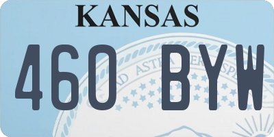KS license plate 460BYW
