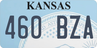 KS license plate 460BZA