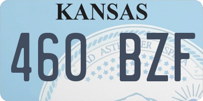 KS license plate 460BZF