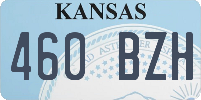KS license plate 460BZH