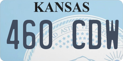 KS license plate 460CDW