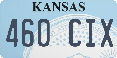 KS license plate 460CIX