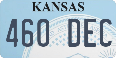 KS license plate 460DEC