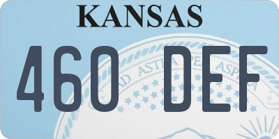 KS license plate 460DEF