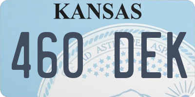KS license plate 460DEK