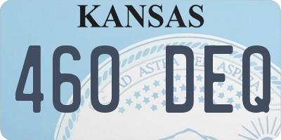 KS license plate 460DEQ