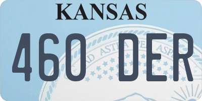 KS license plate 460DER