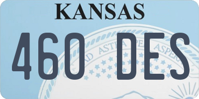 KS license plate 460DES