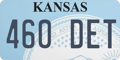 KS license plate 460DET