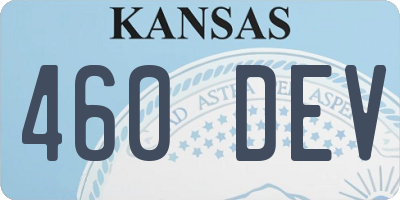 KS license plate 460DEV