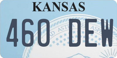 KS license plate 460DEW