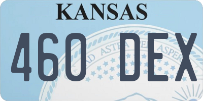 KS license plate 460DEX
