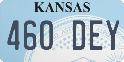 KS license plate 460DEY