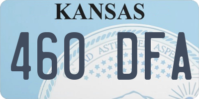 KS license plate 460DFA