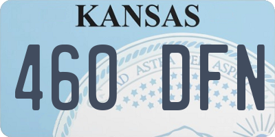 KS license plate 460DFN