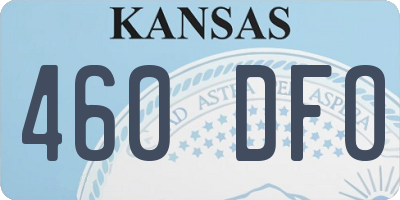 KS license plate 460DFO