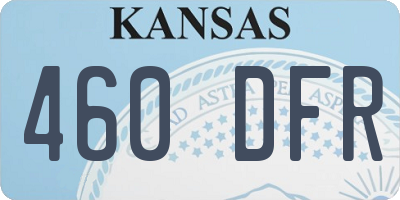 KS license plate 460DFR