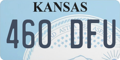 KS license plate 460DFU