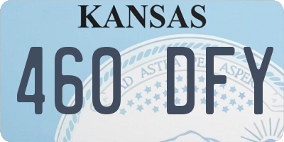 KS license plate 460DFY
