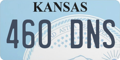 KS license plate 460DNS