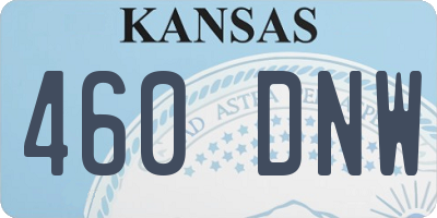 KS license plate 460DNW