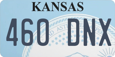 KS license plate 460DNX