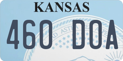 KS license plate 460DOA