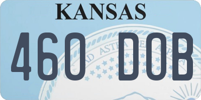 KS license plate 460DOB
