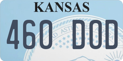 KS license plate 460DOD