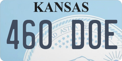 KS license plate 460DOE