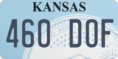 KS license plate 460DOF