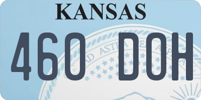 KS license plate 460DOH