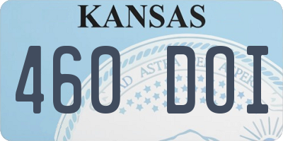 KS license plate 460DOI