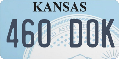 KS license plate 460DOK