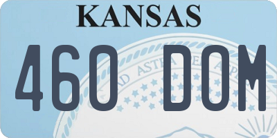 KS license plate 460DOM
