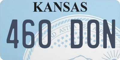 KS license plate 460DON