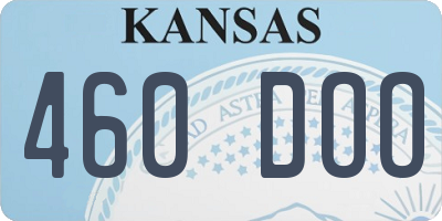 KS license plate 460DOO