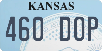 KS license plate 460DOP