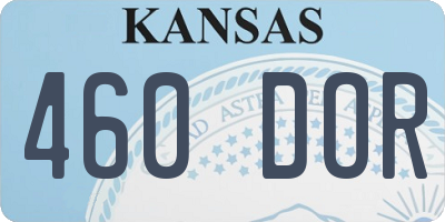 KS license plate 460DOR